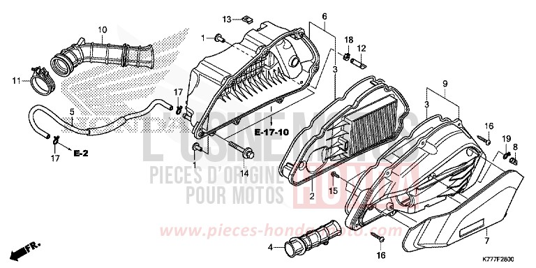 AIR CLEANER for SH125 PEARL SPLENDOR RED (R369) from 2017
