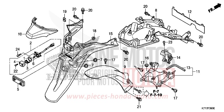 REAR FENDER/LICENSE LIGHT for SH125 LUCENT SILVER METALLIC (NHB87) from 2017