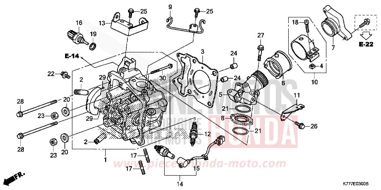 CYLINDER HEAD for SH125 PEARL SPLENDOR RED (R369) from 2017