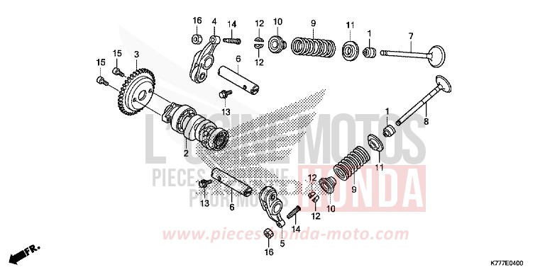 CAMSHAFT/VALVE for SH125 PEARL SPLENDOR RED (R369) from 2017