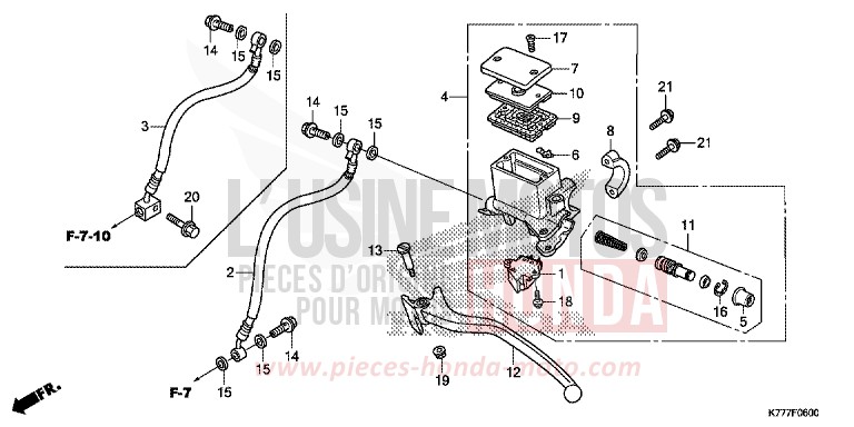 REAR BRAKE MASTER CYLINDER for SH125 PEARL SPLENDOR RED (R369) from 2017