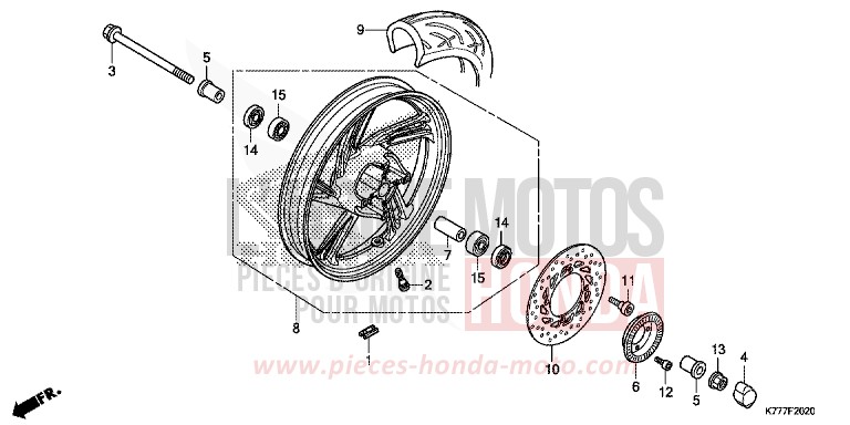 FRONT WHEEL for SH125 MAT CYNOS GRAY METALLIC (NH312) from 2019