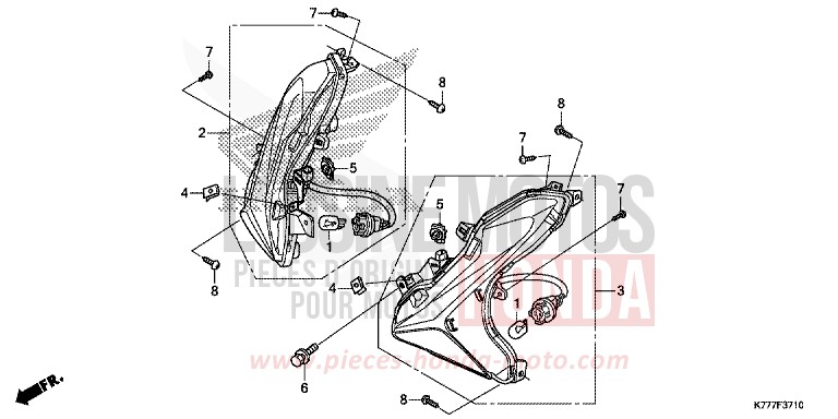 FRONT WINKER for SH125 MAT CYNOS GRAY METALLIC (NH312) from 2019