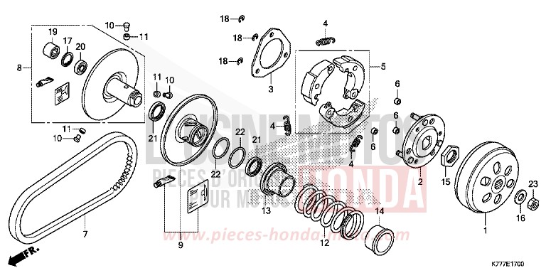 DRIVEN FACE for SH125AD LUCENT SILVER METALLIC (NHB87) from 2019