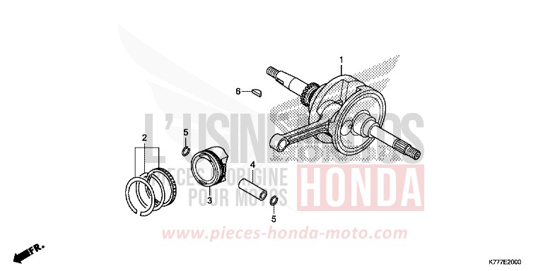 CRANKSHAFT/PISTON for SH125AD LUCENT SILVER METALLIC (NHB87) from 2019