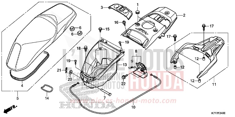 SEAT/LUGGAGE BOX for SH125 MAT CYNOS GRAY METALLIC (NH312) from 2019