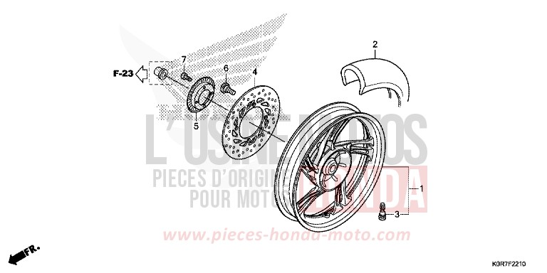 REAR WHEEL for SH125AD PEARL NIGHTSTAR BLACK (NHA84) from 2020