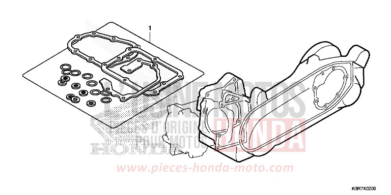 GASKET KIT B for SH125AD PEARL SPLENDOR RED (R369) from 2020