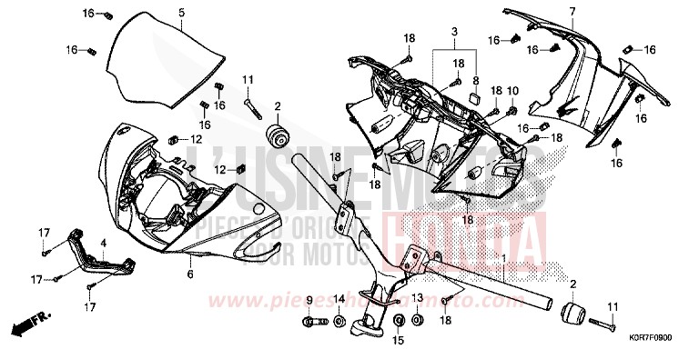 STEERING HANDLE/HANDLE COVER for SH125 PEARL SPLENDOR RED (R369) from 2020