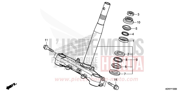 STEERING STEM for SH125 PEARL SPLENDOR RED (R369) from 2020