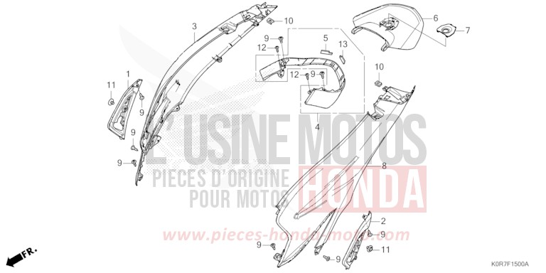 BODY COVER for SH125 PEARL SPLENDOR RED (R369) from 2020