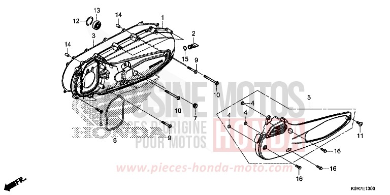 LEFT SIDE COVER for SH125 PEARL SPLENDOR RED (R369) from 2020