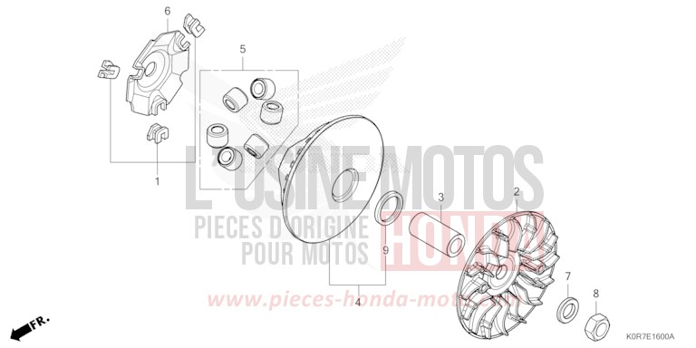 DRIVE FACE for SH125 PEARL SPLENDOR RED (R369) from 2020