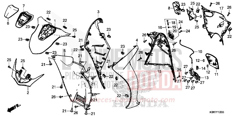 FRONT COVER for SH125 PEARL SPLENDOR RED (R369) from 2020
