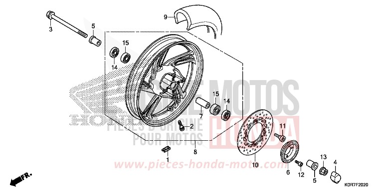 FRONT WHEEL for SH125 PEARL SPLENDOR RED (R369) from 2020
