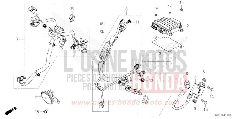 SUB HARNESS/IGNITION COIL for SH125 PEARL SPLENDOR RED (R369) from 2020