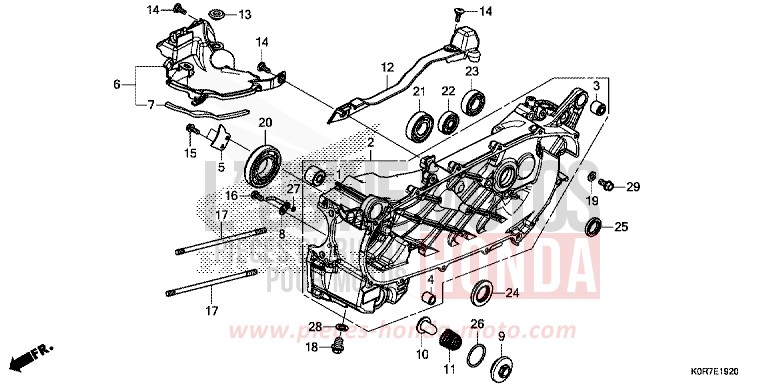 LEFT CRANKCASE for SH125 PEARL NIGHTSTAR BLACK (NHA84) from 2020