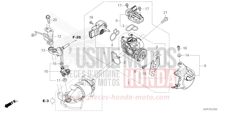THROTTLE BODY/FUEL INJECTOR for SH125 PEARL SPLENDOR RED (R369) from 2020
