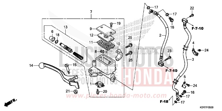 FRONT BRAKE MASTER CYLINDER for SH125 PEARL SPLENDOR RED (R369) from 2020