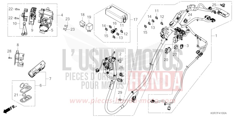 WIRE HARNESS for SH125 PEARL NIGHTSTAR BLACK (NHA84) from 2020