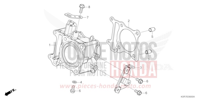 CYLINDER for SH125 PEARL SPLENDOR RED (R369) from 2020