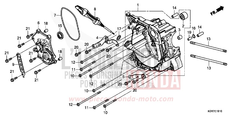 RIGHT CRANKCASE for SH125 PEARL SPLENDOR RED (R369) from 2020