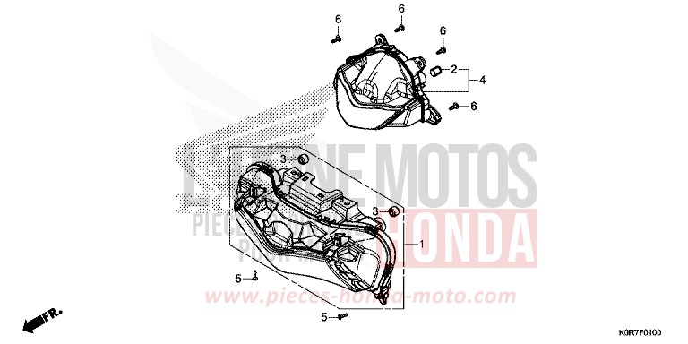 HEADLIGHT for SH125 PEARL SPLENDOR RED (R369) from 2020