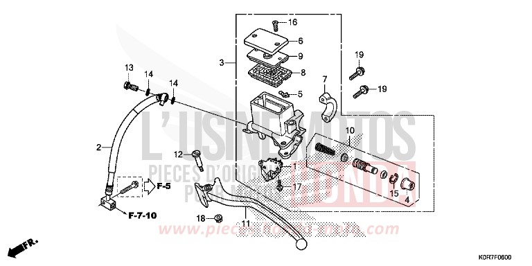 REAR BRAKE MASTER CYLINDER for SH125 PEARL SPLENDOR RED (R369) from 2020