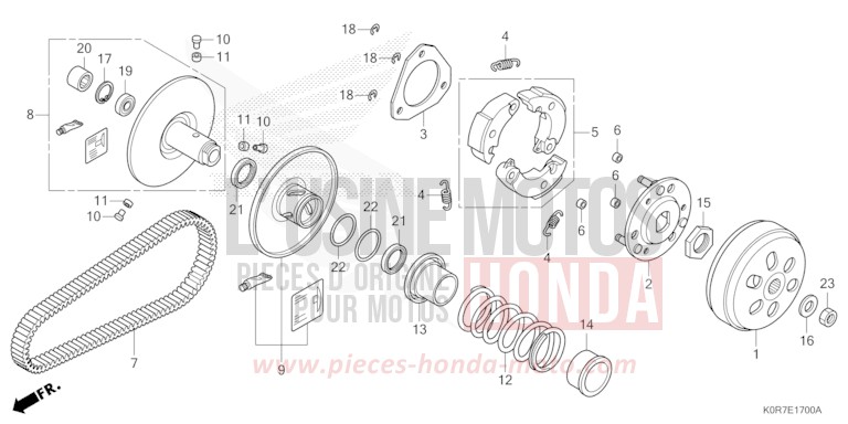 DRIVEN FACE for SH125AD PEARL SPLENDOR RED (R369) from 2022