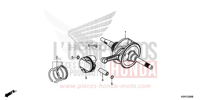 CRANKSHAFT/PISTON for SH125 PEARL SPLENDOR RED (R369) from 2022