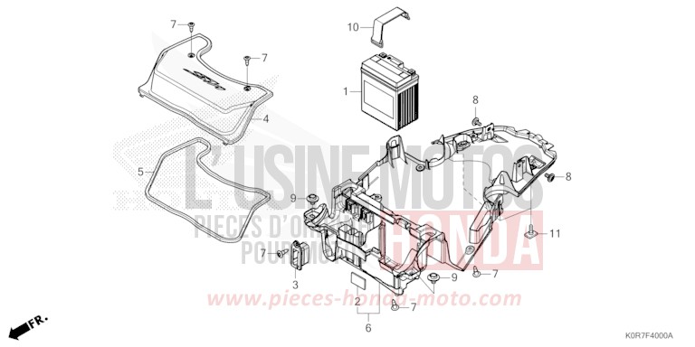 BATTERY for SH125 PEARL SPLENDOR RED (R369) from 2022