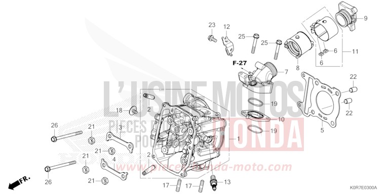 CYLINDER HEAD for SH125 TIMELESS GRAY METALLIC (NHC28) from 2022