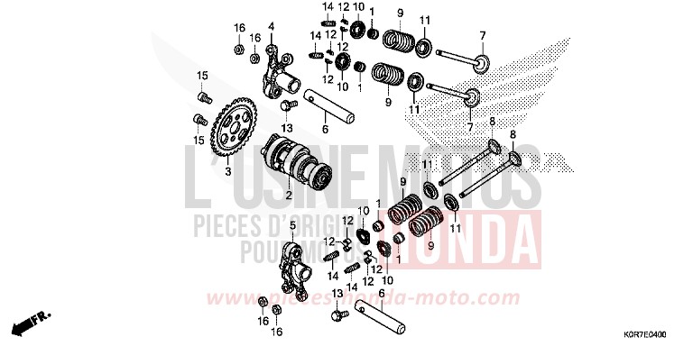 CAMSHAFT/VALVE for SH125AD PEARL SPLENDOR RED (R369) from 2022