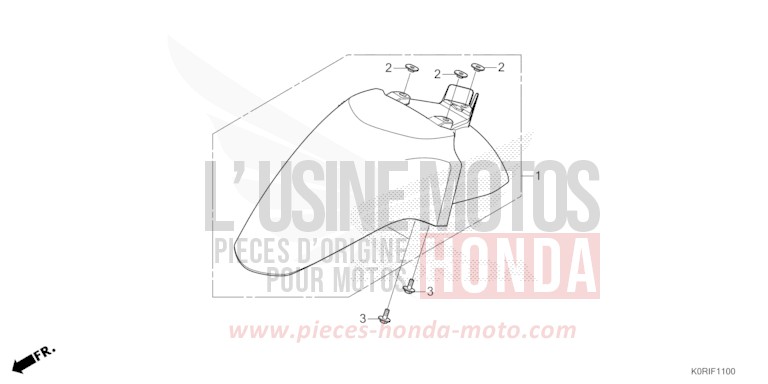 FRONT FENDER for SH125 PEARL FALCON GRAY (NHC61) from 2023