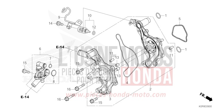 WATER PUMP for SH125AD PEARL NIGHTSTAR BLACK (NHA84) from 2023