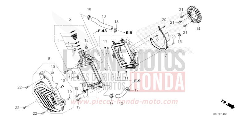 RADIATOR for SH125AD MAT PEARL COOL WHITE (NHB44) from 2023