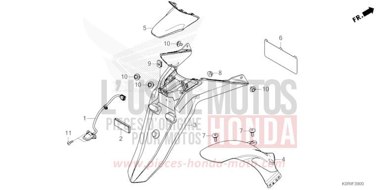 REAR FENDER/LICENSE LIGHT for SH125AD MAT PEARL COOL WHITE (NHB44) from 2023