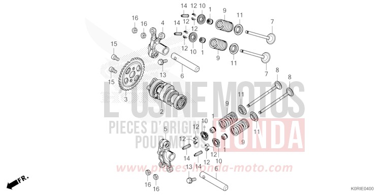 CAMSHAFT/VALVE for SH125 PEARL FALCON GRAY (NHC61) from 2023