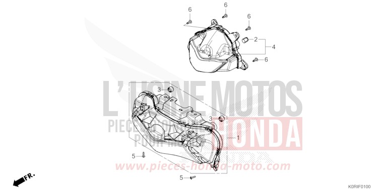 HEADLIGHT for SH125 PEARL FALCON GRAY (NHC61) from 2023