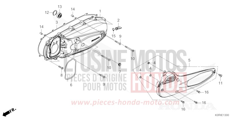 LEFT SIDE COVER for SH125 PEARL FALCON GRAY (NHC61) from 2023
