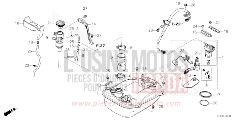 FUEL TANK for SH125 PEARL FALCON GRAY (NHC61) from 2023