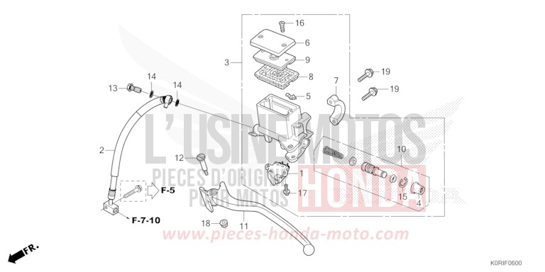REAR BRAKE MASTER CYLINDER for SH125 MAT PEARL COOL WHITE (NHB44) from 2023
