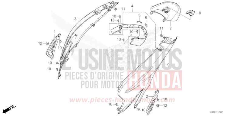 BODY COVER for SH125 MAT PEARL COOL WHITE (NHB44) from 2023