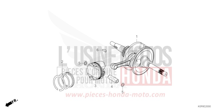 CRANKSHAFT/PISTON for SH125AD MAT PEARL PACIFIC BLUE (PB397) from 2023