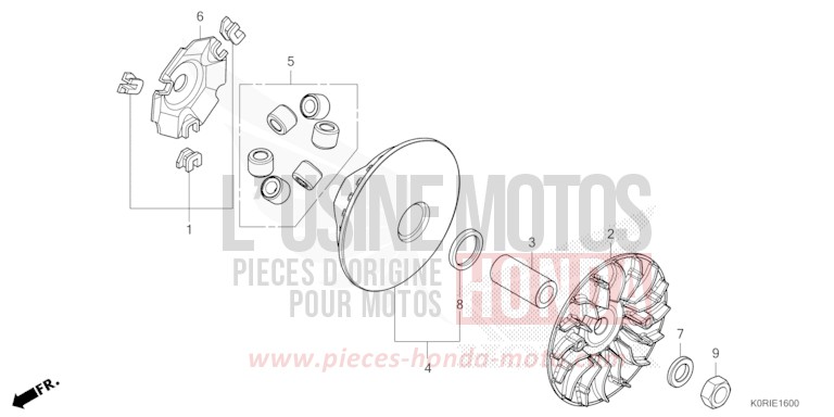 DRIVE FACE for SH125 PEARL FALCON GRAY (NHC61) from 2023