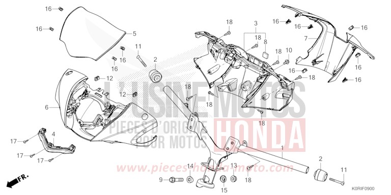 STEERING HANDLE/HANDLE COVER for SH125 PEARL FALCON GRAY (NHC61) from 2023