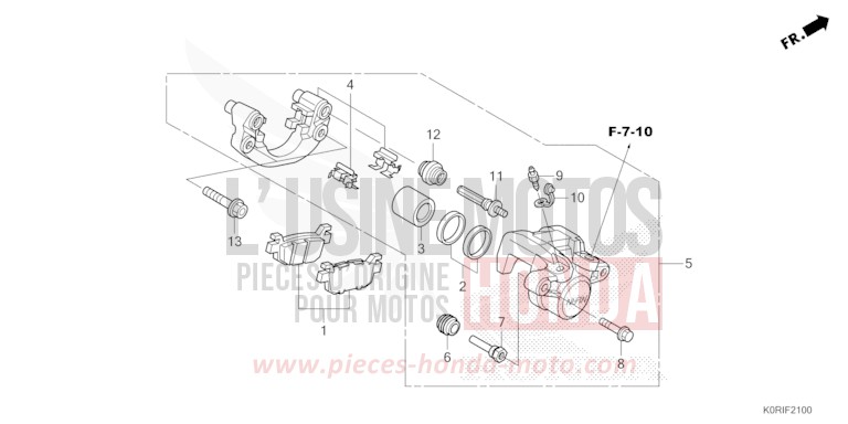 REAR BRAKE CALIPER for SH125 PEARL FALCON GRAY (NHC61) from 2023