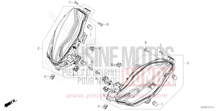 FRONT WINKER for SH125 PEARL FALCON GRAY (NHC61) from 2023