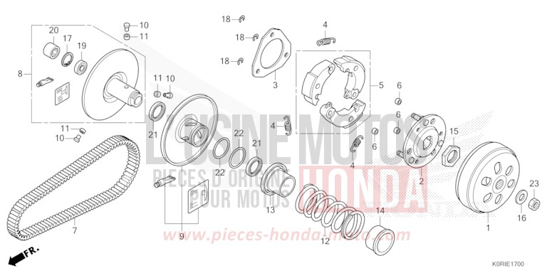 DRIVEN FACE for SH125AD PEARL NIGHTSTAR BLACK (NHA84) from 2023