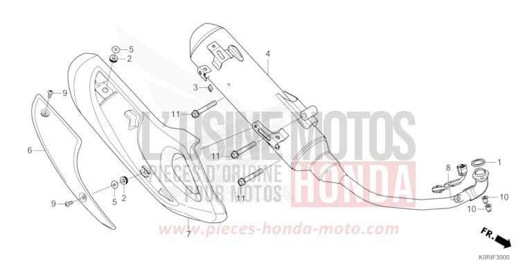 EXHAUST MUFFLER for SH125AD MAT PEARL COOL WHITE (NHB44) from 2023